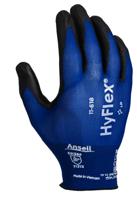 11618080 Ansell HyFlex 11-618 Blue Nylon Glove, Size 8, Polyurethane Coating