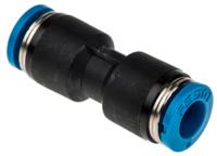 qs-6 Festo QS Series Straight Tube-to-Tube Adaptor, Push In 6 mm to Push In 6 mm, Tube-to-Tube Connection Style, 153032