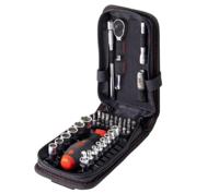 44684 Wiha 40-Piece Metric 1/4 in Standard Socket/Bit Set with Ratchet, 6 point; Hex Bit; Phillips Bit; Posidriv Bit; Slotted