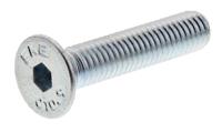 491-5114 RS PRO Bright Zinc Plated Steel Hex Socket Countersunk Screw, DIN 7991, M5 x 25mm