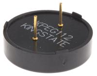kpeg112 Kingstate 92dB Through Hole Continuous External Piezo Buzzer, 24 (Dia.) x 7.3mm, 30V ac Max