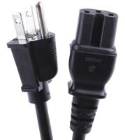 123-0950 RS PRO Straight IEC C15 Socket to Straight Type B US Plug Plug Power Cord, 2m