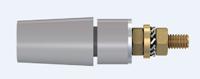 233050-28 Staubli Grey Female Banana Socket, 4 mm Connector, Bolt Termination, 32A, 600V, Gold Plating