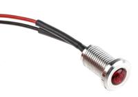 oxlclh6312acfl30al Oxley Red Panel Mount Indicator, 12V ac, 6.4mm Mounting Hole Size, Lead Wires Termination, IP66