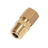 0105-08-14 Legris Brass Pipe Fitting, Straight Push Fit Compression Olive, Male NPT 1/4in 1/4in 8mm
