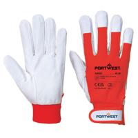 a250rerxl Portwest Hand Protection Blue Cotton, Leather, Polyester Work Gloves, Size XL