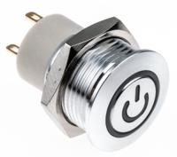 175-9712 RS PRO Illuminated Push Button Switch, Latching, Panel Mount, 16mm Cutout, SPST, Green LED, 36V dc, IP67