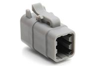 atm06-6s Amphenol Industrial, ATM Automotive Connector Plug Grey Cable Mount 6 Way, Crimp Termination ATM06-6S