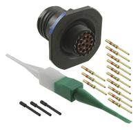d3899924wb35pn Amphenol Limited, D38999 13 Way Jam Nut MIL Spec Circular Connector ReceptacleGreen, Pin Contacts,Shell Size 11, Quick