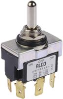 awts1504 TE Connectivity Toggle Switch, Panel Mount, (On)-Off-(On), DPDT, Tab Terminal
