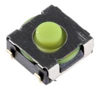b3sl-1002p Omron IP67 Green Tactile Switch, SPST 50 mA @ 24 V dc 0.9mm Through Hole