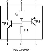 pemd10115 Nexperia PEMD10,115 Dual NPN/PNP Digital Transistor, 100 mA, 50 V, 6-Pin SSMini