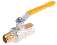 733-5261 RS PRO Brass Full Bore, 2 Way, Ball Valve, Threaded, BSPP 1/2in, 40 → 30bar Operating Pressure