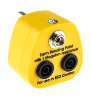 298-3890 RS PRO ESD Earth Bonding Plug With 10 mm Stud, Banana Socket x 2