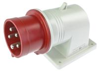 2421697 Scame IP44 Red Wall Mount 3P + N + E Right Angle Industrial Power Plug, Rated At 16A, 415 V