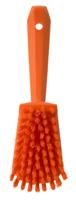 41927 Vikan Hard Bristle Orange Scrubbing Brush, 36mm bristle length, Polyester bristle material