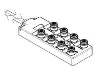 1202510033 Brad from Molex 120119 Series Sensor Box, M12, 15m cable, 5 way, 8 port