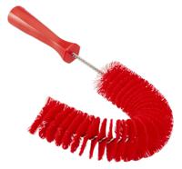 53724 Vikan Medium Bristle Red Scrubbing Brush, Polyester bristle material