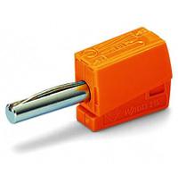 215-211 WAGO Orange Male Banana Plug, 4 mm Connector, Cage Clamp Termination, 20A, 42V, Nickel Plating