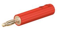 240115-22 Staubli Red, Male to Female Test Connector Adapter With Brass contacts and Gold Plated - Socket Size: 4mm