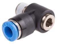 qslv-18-6-i Festo QS Series Elbow Threaded Adaptor, R 1/8 Male to Push In 6 mm, Threaded-to-Tube Connection Style, 153097