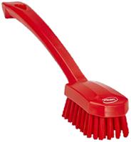 30884 Vikan Medium Bristle Red Scrubbing Brush, 22mm bristle length, Polyester bristle material