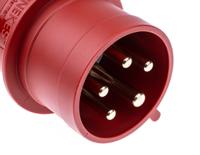 322 MENNEKES IP44 Red Cable Mount 3P + N + E Industrial Power Plug, Rated At 32A, 400 V,With Phase Inverter