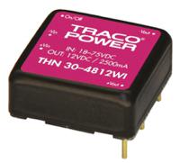 thn-30-4811wi TRACOPOWER THN 30WI DC-DC Converter, 5V dc/ 6A Output, 18 → 75 V dc Input, 30W, Through Hole, +85°C Max Temp