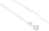 601-085 RS PRO Cable Tie, Screw Mount, 171.5mm x 3.7 mm, Natural Nylon, Pk-100