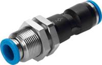 qssk-8 Festo QS Series Bulkhead Tube-to-Tube Adaptor, Push In 8 mm to Push In 8 mm, Tube-to-Tube Connection Style, 130639