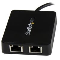 us1gc301au2r StarTech.com 2 Port USB Ethernet Adapter USB 3.0 USB A to RJ45 10/100/1000Mbit/s Network Speed