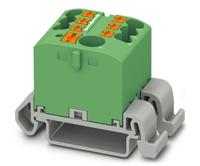 3273206 Phoenix Contact Distribution Block, 7 Way, 4mm², 24A, 690 V, Green