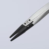 92-81-04 Knipex 130 mm, Stainless Steel, Carbon Fibre Reinforced Plastic, Smooth, ESD Tweezer