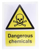 917-5392 RS PRO Self-Adhesive Hazardous Substances Hazard Warning Sign (English)