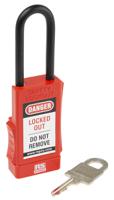 175-1186 RS PRO Red 1-Lock ABS, Steel, PVC Safety Lockout Padlocks, 6mm Shackle, 60mm Attachment