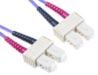 536-6557 RS PRO SC to SC Duplex Multi Mode OM3 Fibre Optic Cable, 50/125μm, Purple, 5m