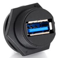 231-7887 RS PRO Straight, Panel Mount, Socket- Single Port Type A 3.0 IP67 Type A USB Connector