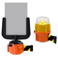 xs01-o-by Skipper Black & Yellow Retractable Barrier, 9m, Yellow/Black Tape