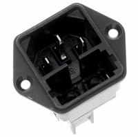 43010501 Schurter C14 Panel Mount IEC Connector Male, 10A, 250 V, Fuse Size 5 x 20mm