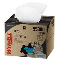 8296 WYPALL WypAll® X70 Power Clean™  White Cloths for General Cleaning, Dry Use, Box of 200, 426 x 282mm, Repeat Use