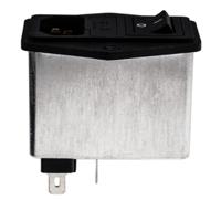 fn284b-6-06 Schaffner 6A, 250 V ac Male Panel Mount IEC Inlet Filter 2 Pole FN284B-6-06, Faston 2 Fuse