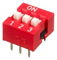 nds-03-v APEM 3 Way Through Hole DIP Switch SPST, Raised Actuator