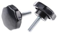 686-121 RS PRO Black Multiple Lobes Clamping Knob, M8, Threaded Stud