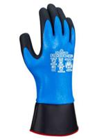 shos377c Showa Black, Blue Nitrile Work Gloves, Size 8, Nitrile Coating