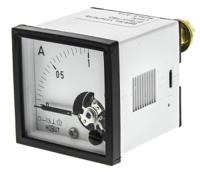 d481mcs75mv4-001-01a HOBUT D48MC Analogue Panel Ammeter 0/1A For Shunt 75mV DC, 48mm x 48mm Moving Coil