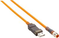 dsl-8u04g10m025km1 SICK Male 5 way M12 to Male 8 way M12 Connector Cable, 10 m