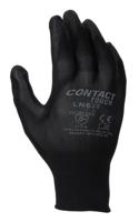 ln620-09 Liscombe Black Nylon Nylon Work Gloves, Size 9, Polyurethane Coating