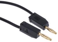 280039-030-21 Staubli 2 mm Connector Test Lead, 10A, 30 V ac, 60V dc, Black, 300mm Lead Length