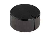 498-823 RS PRO 28mm Black Potentiometer Knob for 6.4mm Shaft Splined
