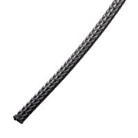 251-0828 RS PRO Expandable Braided PET Black Cable Sleeve, 6mm Diameter, 100m Length